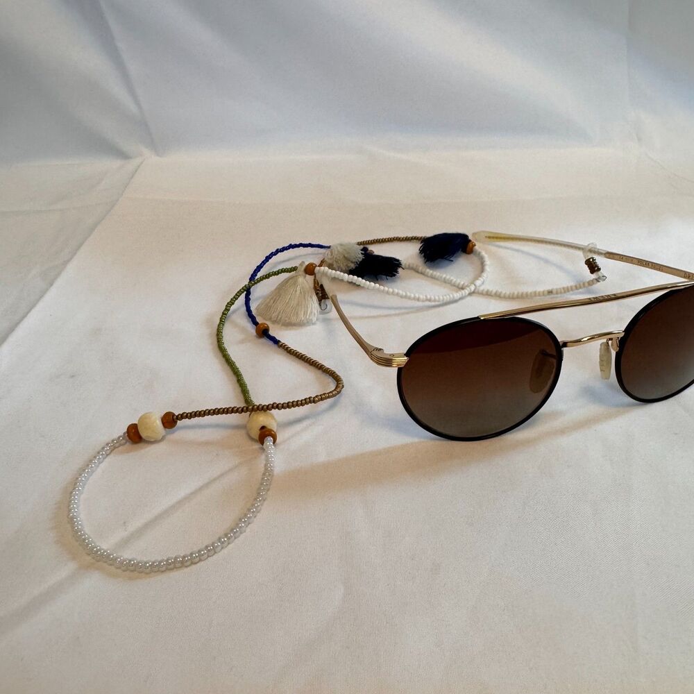 Handmade Beaded and Tasseled Sunglasses Frame Chain Strap